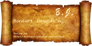 Bonfert Jonatán névjegykártya